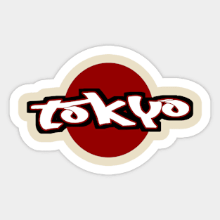 tokyo red circle Sticker